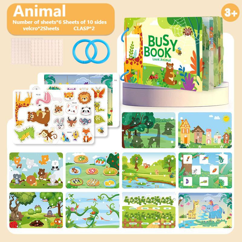 Preschool Learning Busy Book with Sticker Activities for Kids