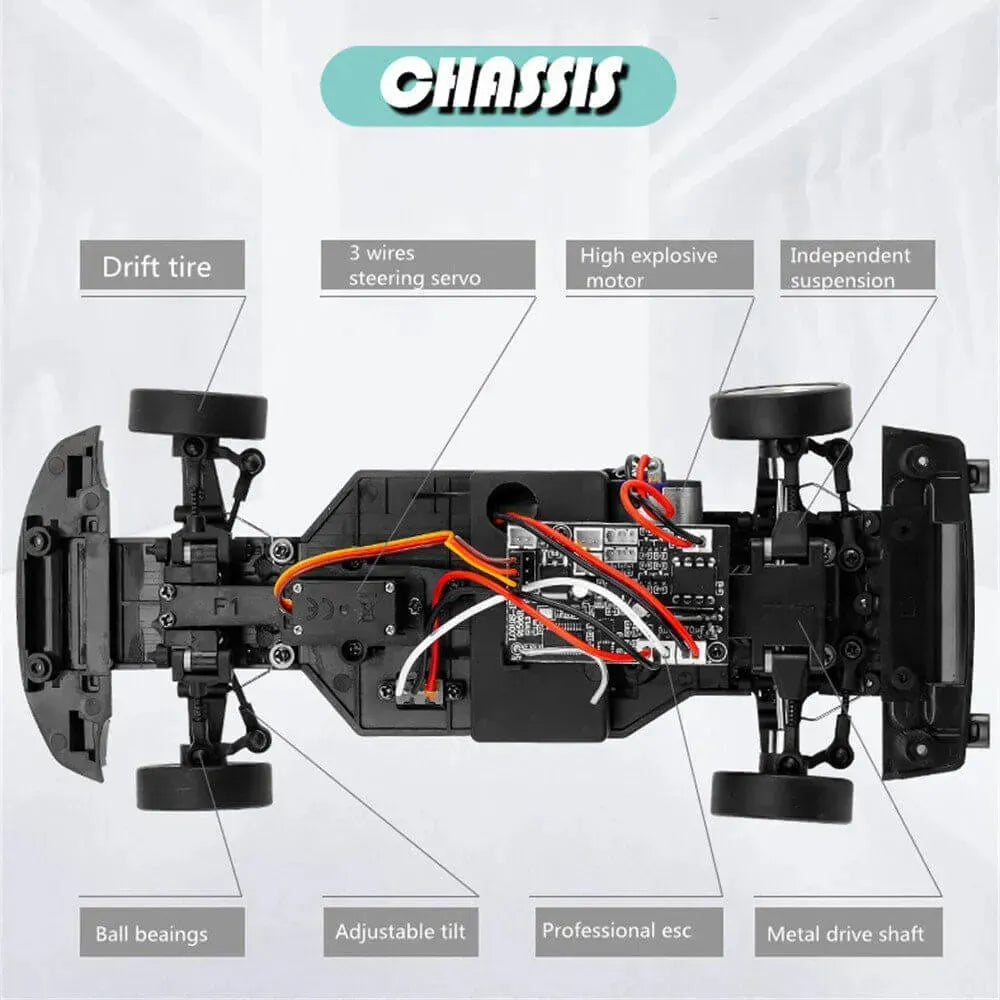 2025 RC Drift Car RTR RWD Gyro 1/18 Mazda with 1500mAh Battery LED Lights Alloy Body