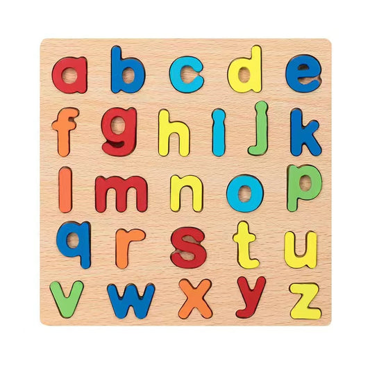 Wholesale Wooden Board Alphabet Number Kids Montessori 3D Learning Puzzle Shaped Cognitive Board Toys
