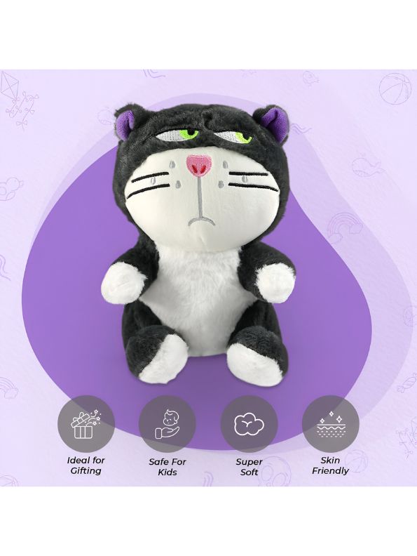 Ultra Black Cat - Soft Plush Stuffed Toy for Kids, Babies, Boys & Girls | Birthday Gift & Home Decoration - MS14012.