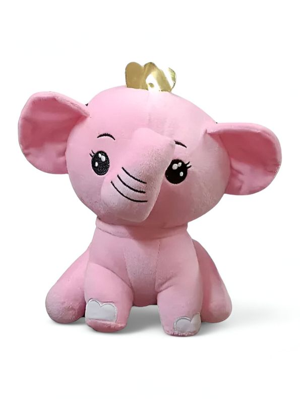 Elephant Soft Toy with Crown – Cuddly Plush Toy for Babies & Kids | Ultra-Soft & Safe 8 inch - MS9082.