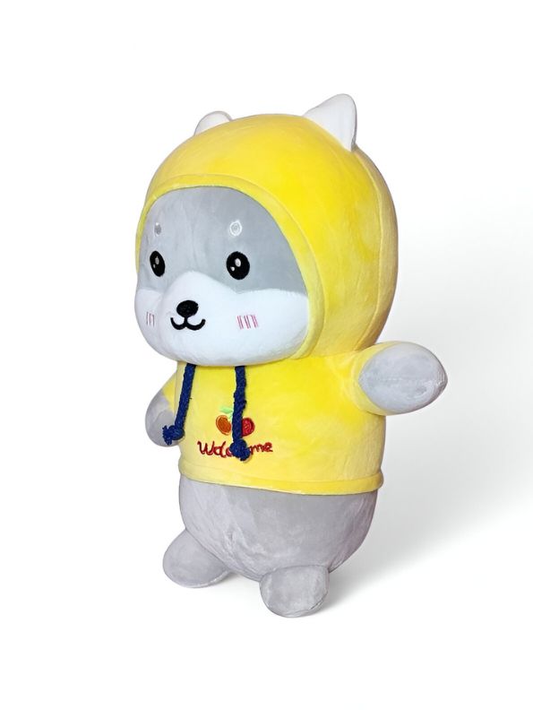 Yellow - Husky Plush Soft Toy – Cute Stuffed Dog Doll for Babies & Kids | Soft & Cuddly Toy for Boys & Girls 8 inch - MS9587.