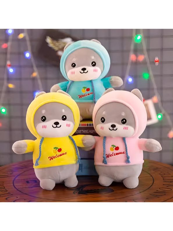 Pink - Husky Plush Soft Toy – Cute Stuffed Dog Doll for Babies & Kids | Soft & Cuddly Toy for Boys & Girls 8 inch - MS9587.