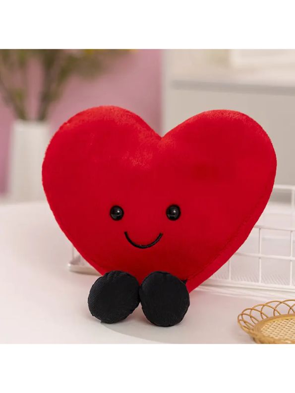 Valentine's Day Heart Plush Pillow – Adorable Red Love Cushion, Soft Toy For Boys & Girls 7 inch - MS14510.