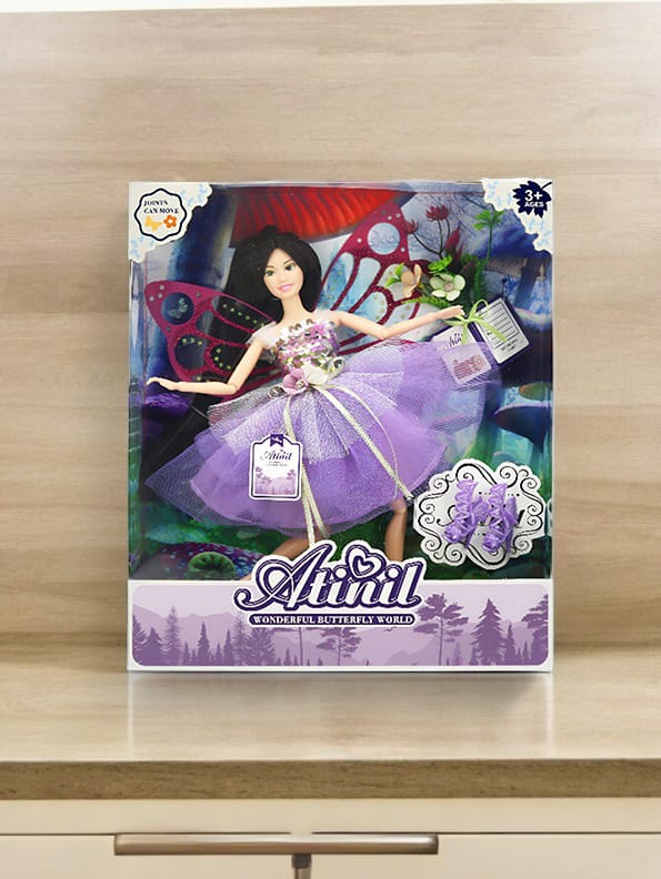 Doll Good Quality Dress-Up Fashion Doll - Purple (NX.L-J-22) | Stylish Barbie-Inspired Dress-Up Doll for Kids