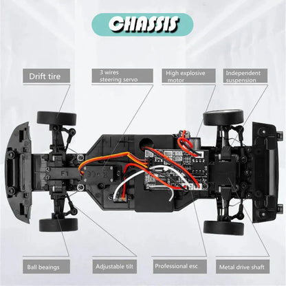 2025 RC Drift Car RTR RWD Gyro  1/18 Mazda with 1500mAh Battery LED Lights Alloy Body