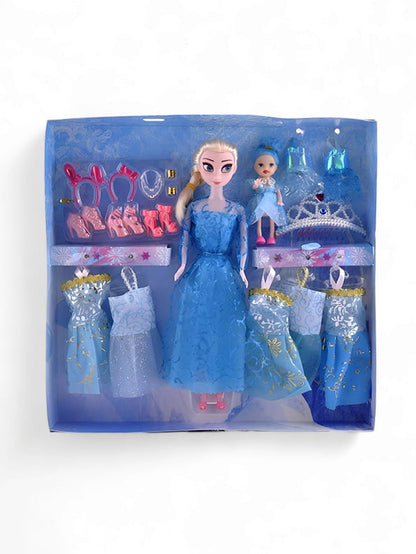 Frozen Doll Set - Princess Elsa Baby Doll with Dresses & Accessories (L-J-50) | Barbie-Inspired Frozen Dolls for Kids