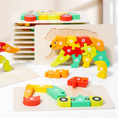 Wooden 3D Puzzle Educational Toy