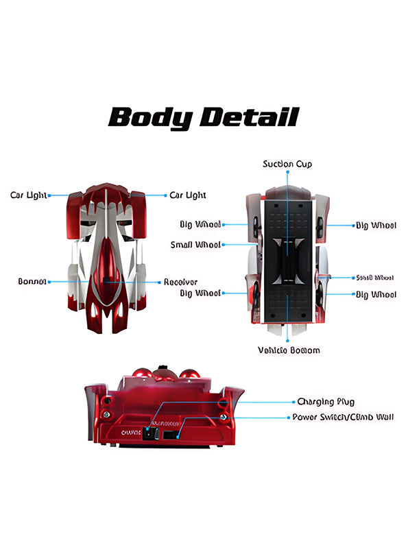 Remote Control Stunt Car Dual Mode 360° Rotating LED - Red (L-110)