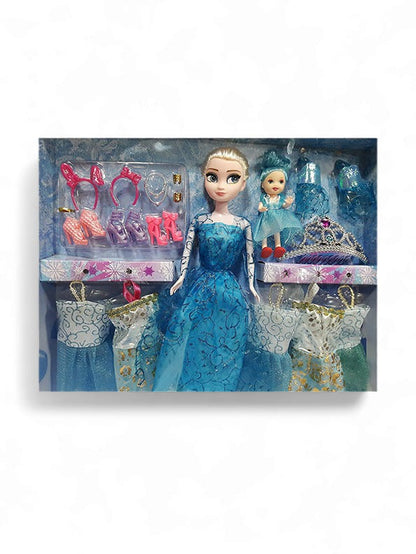 Frozen Doll Set - Princess Elsa Baby Doll with Dresses & Accessories (L-J-50) | Barbie-Inspired Frozen Dolls for Kids