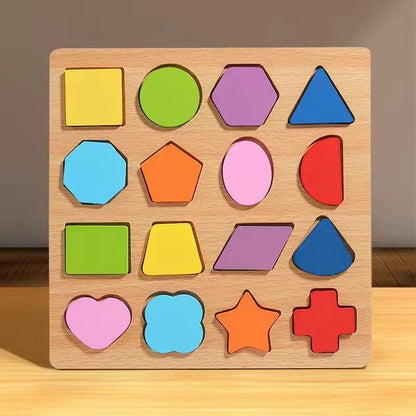 Wholesale Wooden Board Alphabet Number Kids Montessori 3D Learning Puzzle Shaped Cognitive Board Toys