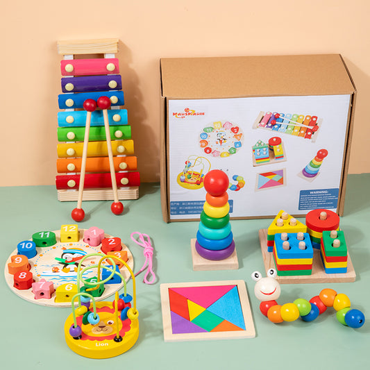 Montessori Education Children's Shaped Cognitive Board Puzzle Set of 11 Types