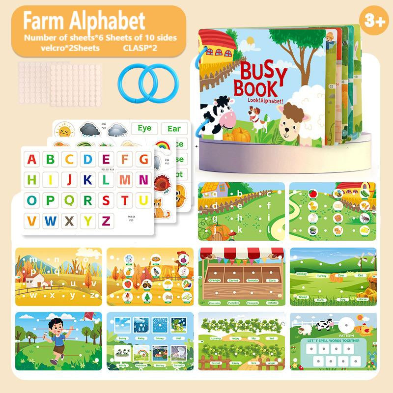Preschool Learning Busy Book with Sticker Activities for Kids