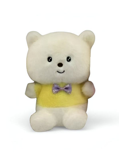 Yellow - White Teddy Bear with Bow – Super Soft Stuffed Animal for Gifting & Cuddles 8 inch - MS14485.