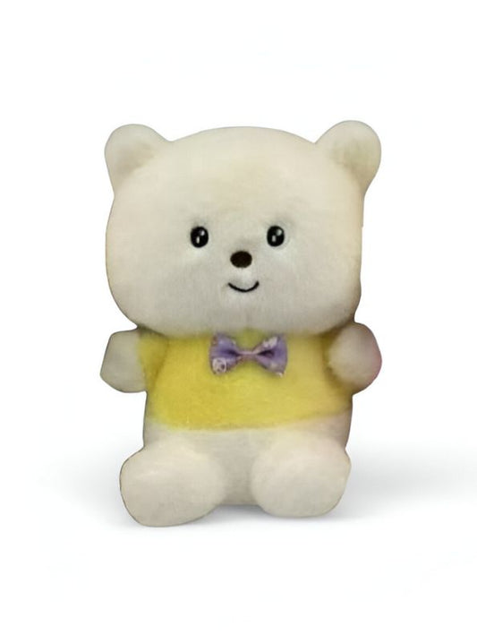 Yellow - White Teddy Bear with Bow – Super Soft Stuffed Animal for Gifting & Cuddles 8 inch - MS14485.