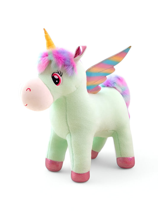 Green - Colorful Angel Unicorn Plush Toy – Soft & Magical Unicorn Doll for Kids & Gifts 8 inch - MS9099.