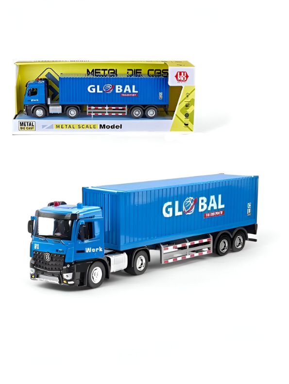 Container Transport Truck  – Heavy-Duty Alloy Container Vehicle for Kids & Collectors LMI15074.