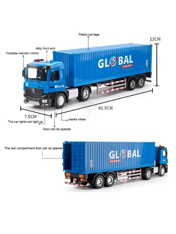 Container Transport Truck  – Heavy-Duty Alloy Container Vehicle for Kids & Collectors LMI15074.