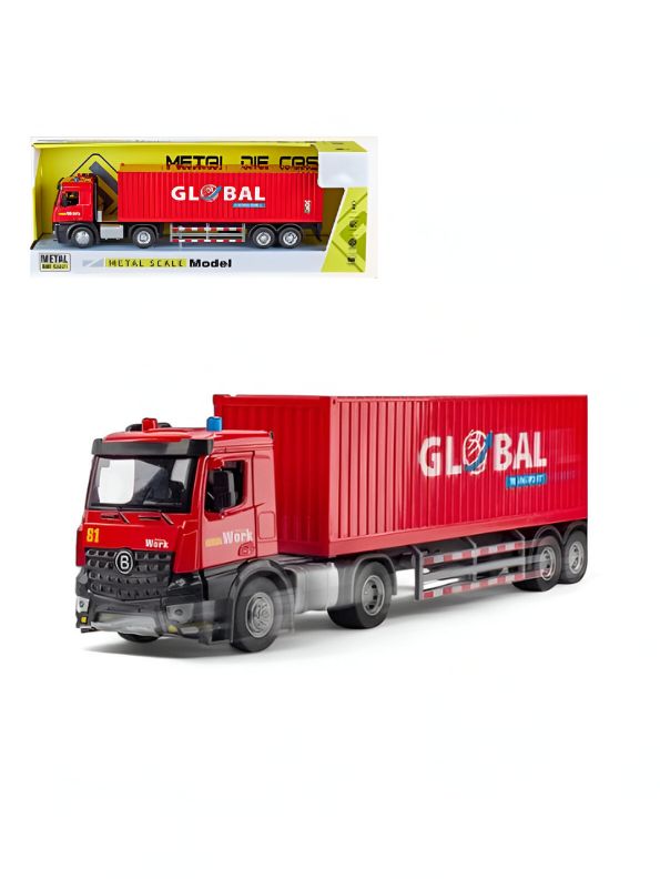 Container Transport Truck  – Heavy-Duty Alloy Container Vehicle for Kids & Collectors LMI15074.