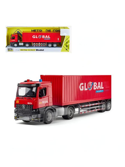 Container Transport Truck  – Heavy-Duty Alloy Container Vehicle for Kids & Collectors LMI15074.