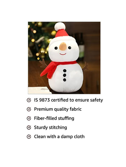 Snowy Snowman - Adorable Christmas Plush Toy | Soft & Cuddly Stuffed Snowman for Holiday Decor & Gifting - MS14176.