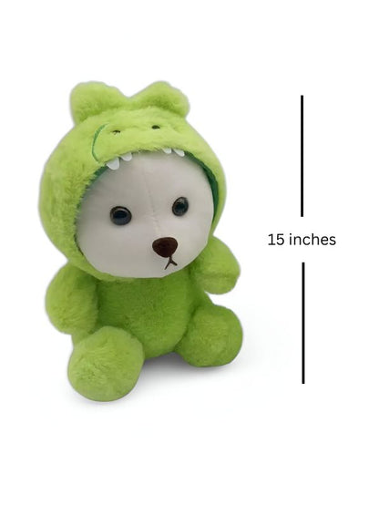 Green Hoodie Teddy Bear - Soft Stuffed Animal Toy, Decorative Pillow, and Gift | 15 inches - MS14504 .