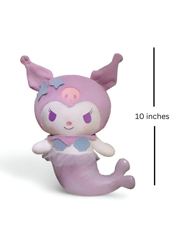 Pink - Sanrio Kuromi Mermaid Soft Toy – Adorable Kawaii Pillow, Cozy Room Decoration & Anime Collectible Gift 10 inch- MS13986