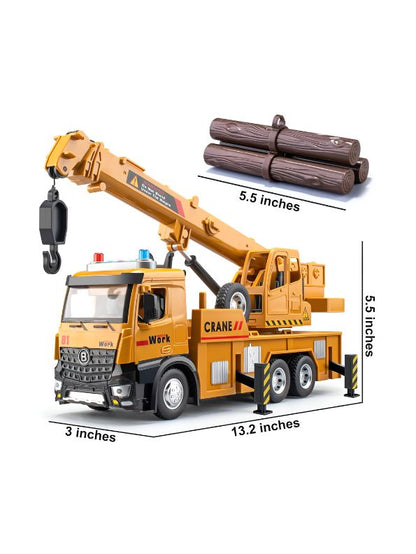 Crane Truck Toy for Kids – Metal Construction Vehicle with Movable Arm and Realistic Design LMI12781.