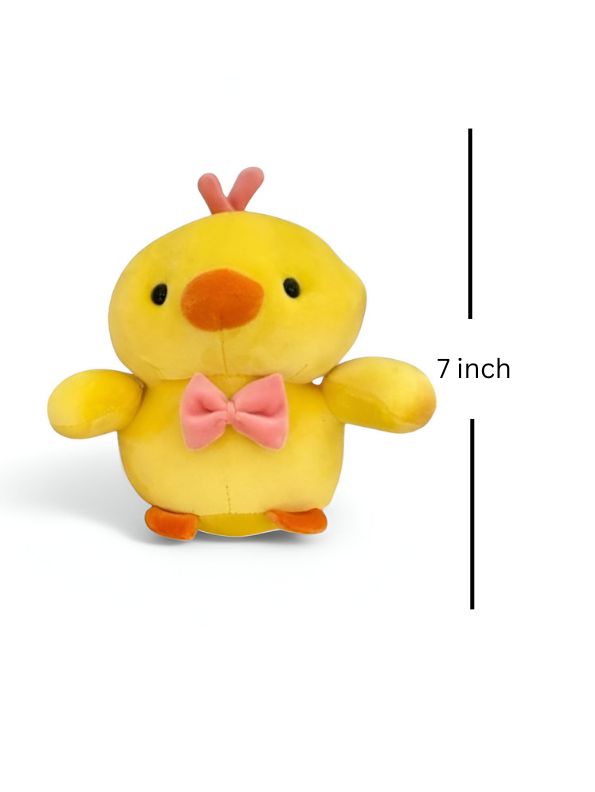 Pink - Cute Duck Soft Toy with Bow – Plush & Huggable Gift for Kids 7 inch - MS14601.
