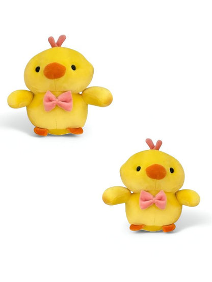 Pink - Cute Duck Soft Toy with Bow – Plush & Huggable Gift for Kids 7 inch - MS14601.