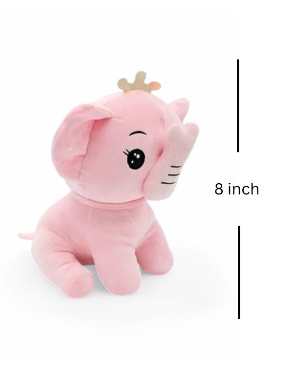 Elephant Soft Toy with Crown – Cuddly Plush Toy for Babies & Kids | Ultra-Soft & Safe 8 inch - MS9082.