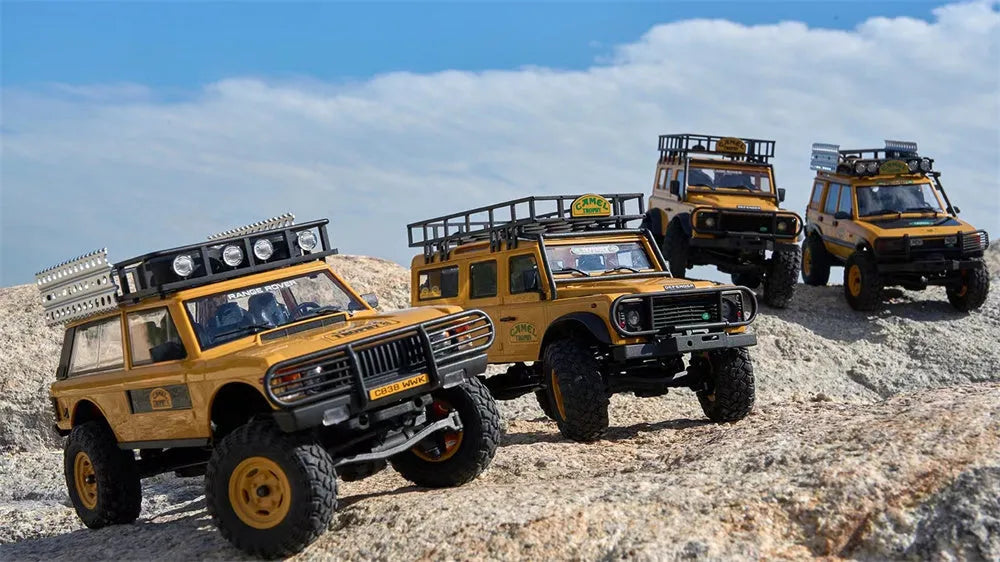 1/24 Scale RC Car 4WD 2.4G Authorized by Range Rover Camel Trophy Edition Rock Crawler Off-Road Climbing Truck Vehicles LED Lights