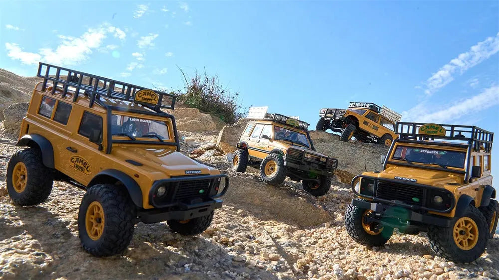 1/24 Scale RC Car 4WD 2.4G Authorized by Range Rover Camel Trophy Edition Rock Crawler Off-Road Climbing Truck Vehicles LED Lights
