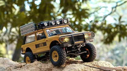 1/24 Scale RC Car 4WD 2.4G Authorized by Range Rover Camel Trophy Edition Rock Crawler Off-Road Climbing Truck Vehicles LED Lights