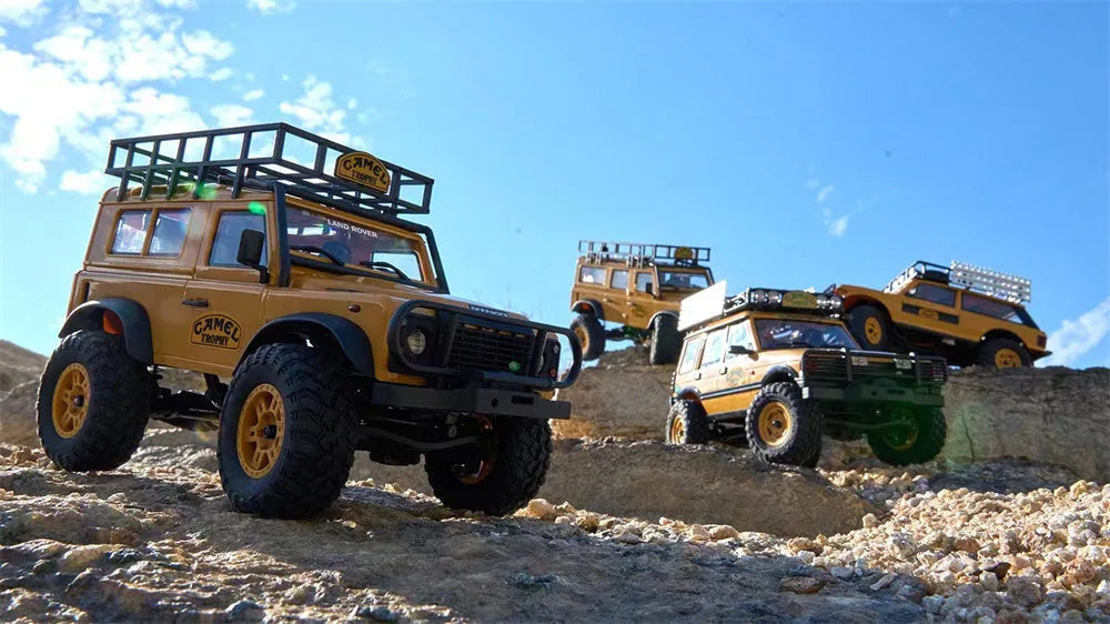 1/24 Scale RC Car 4WD 2.4G Authorized by Range Rover Camel Trophy Edition Rock Crawler Off-Road Climbing Truck Vehicles LED Lights