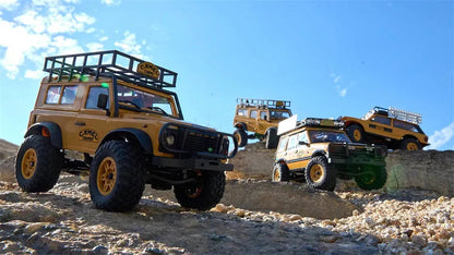 1/24 Scale RC Car 4WD 2.4G Authorized by Range Rover Camel Trophy Edition Rock Crawler Off-Road Climbing Truck Vehicles LED Lights