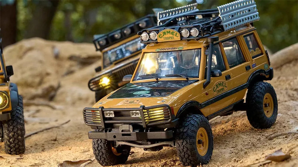 1/24 Scale RC Car 4WD 2.4G Authorized by Range Rover Camel Trophy Edition Rock Crawler Off-Road Climbing Truck Vehicles LED Lights