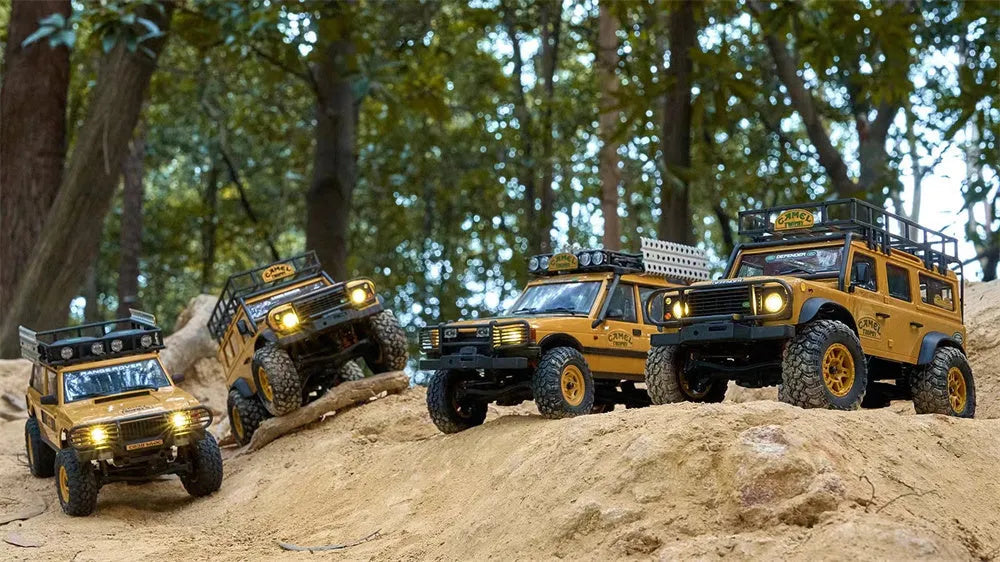 1/24 Scale RC Car 4WD 2.4G Authorized by Range Rover Camel Trophy Edition Rock Crawler Off-Road Climbing Truck Vehicles LED Lights