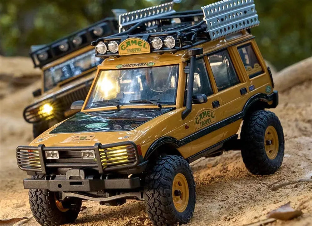 1/24 Scale RC Car 4WD 2.4G Authorized by Range Rover Camel Trophy Edition Rock Crawler Off-Road Climbing Truck Vehicles LED Lights
