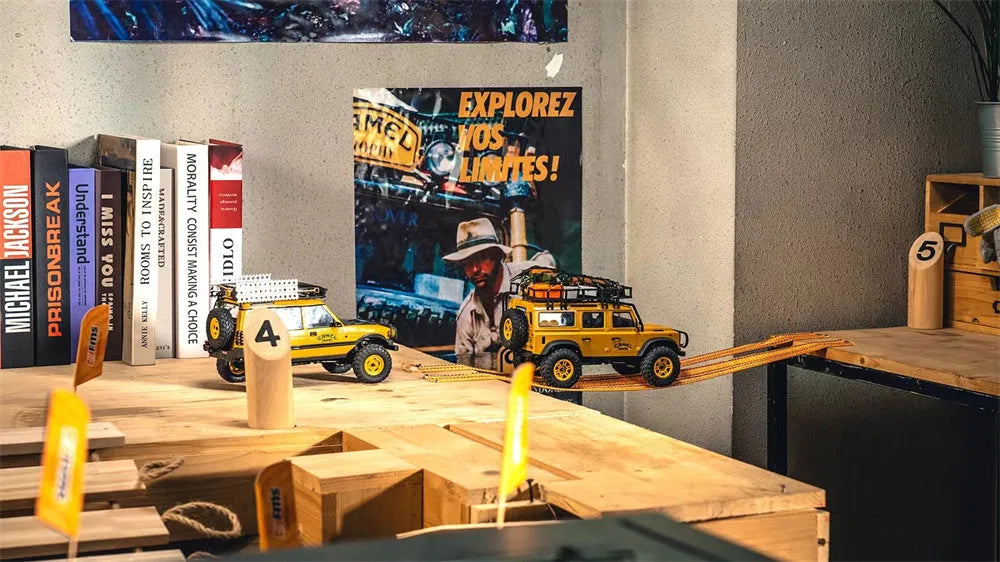 1/24 Scale RC Car 4WD 2.4G Authorized by Range Rover Camel Trophy Edition Rock Crawler Off-Road Climbing Truck Vehicles LED Lights