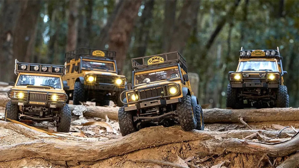 1/24 Scale RC Car 4WD 2.4G Authorized by Range Rover Camel Trophy Edition Rock Crawler Off-Road Climbing Truck Vehicles LED Lights