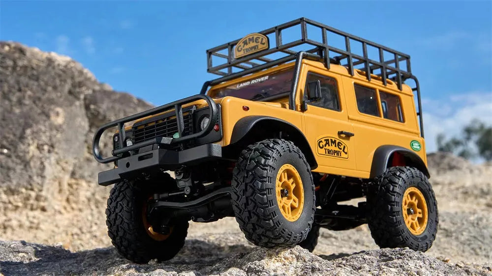 1/24 Scale RC Car 4WD 2.4G Authorized by Range Rover Camel Trophy Edition Rock Crawler Off-Road Climbing Truck Vehicles LED Lights