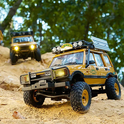 1/24 Scale RC Car 4WD 2.4G Authorized by Range Rover Camel Trophy Edition Rock Crawler Off-Road Climbing Truck Vehicles LED Lights