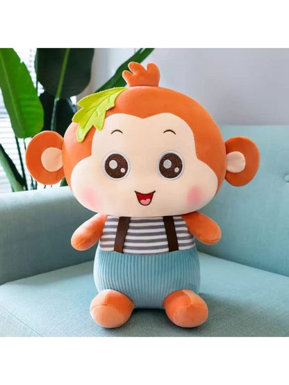 Red - Fluffy Monkey Plush Toy – Huggable Stuffed Animal for Kids & Toddlers 8 inch - MS9585.