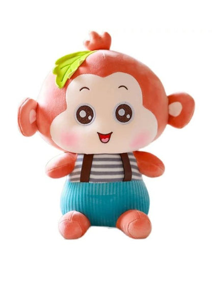 Red - Fluffy Monkey Plush Toy – Huggable Stuffed Animal for Kids & Toddlers 8 inch - MS9585.