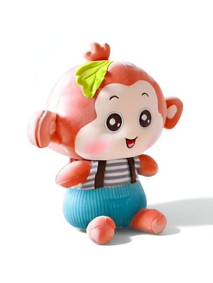 Red - Fluffy Monkey Plush Toy – Huggable Stuffed Animal for Kids & Toddlers 8 inch - MS9585.