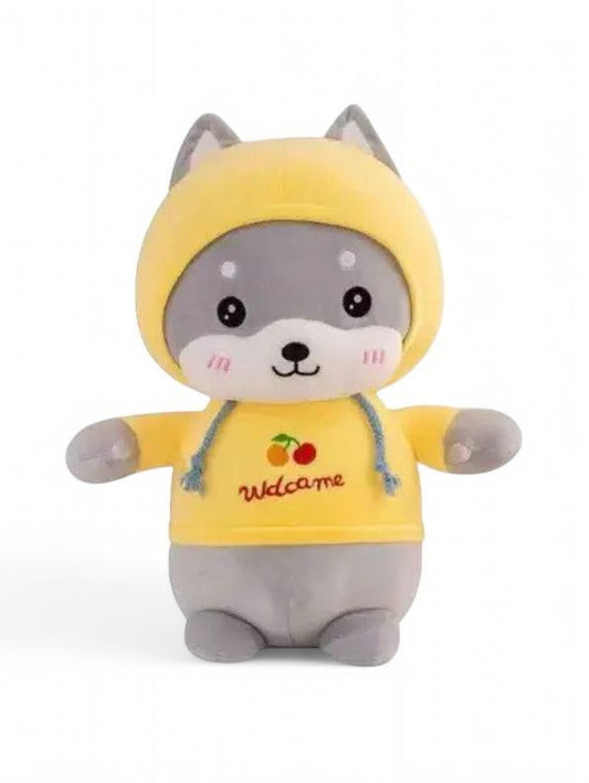 Yellow - Husky Plush Soft Toy – Cute Stuffed Dog Doll for Babies & Kids | Soft & Cuddly Toy for Boys & Girls 8 inch - MS9587.