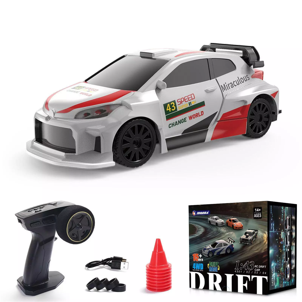 1/43 Mini 4WD Drift RC Cars - LED, Gyro (Optional), RTR