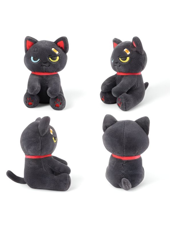 Grey - KawaiiCat Plush Doll – Soft Stuffed Animal Toy & Cute Home Decoration 8 inch - MS14523.