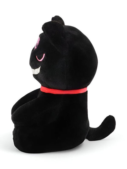 Black - KawaiiCat Plush Doll – Soft Stuffed Animal Toy & Cute Home Decoration 8 inch - MS14523.